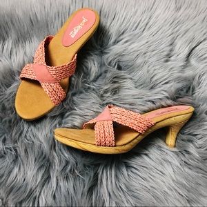 Jack Rogers Cross Cross Wooden Kitten Heel Pink